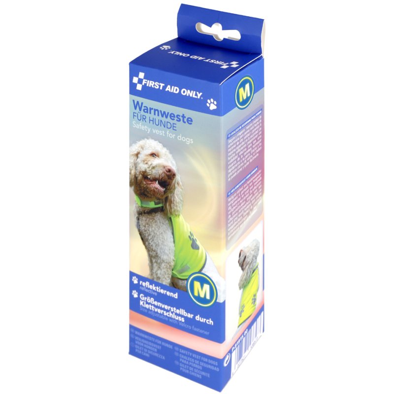 FIRST AID ONLY veiligheidsvest voor honden met pootafdrukken, geel, maat M